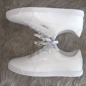 Women White Puma Carina Slim Sneakers